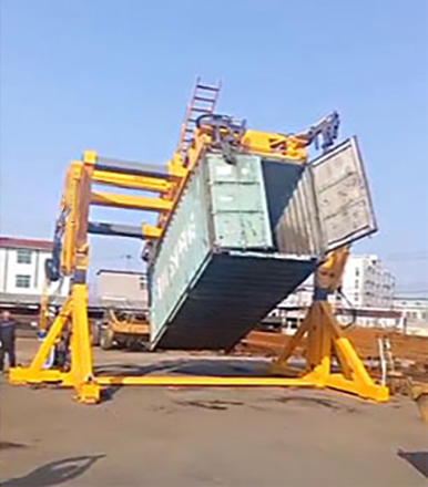 Container tilter with automatic door opening