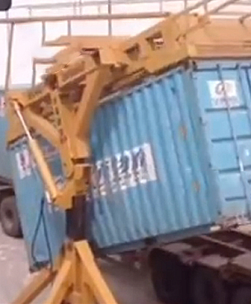 Container tilter that can be flipped 90 degrees